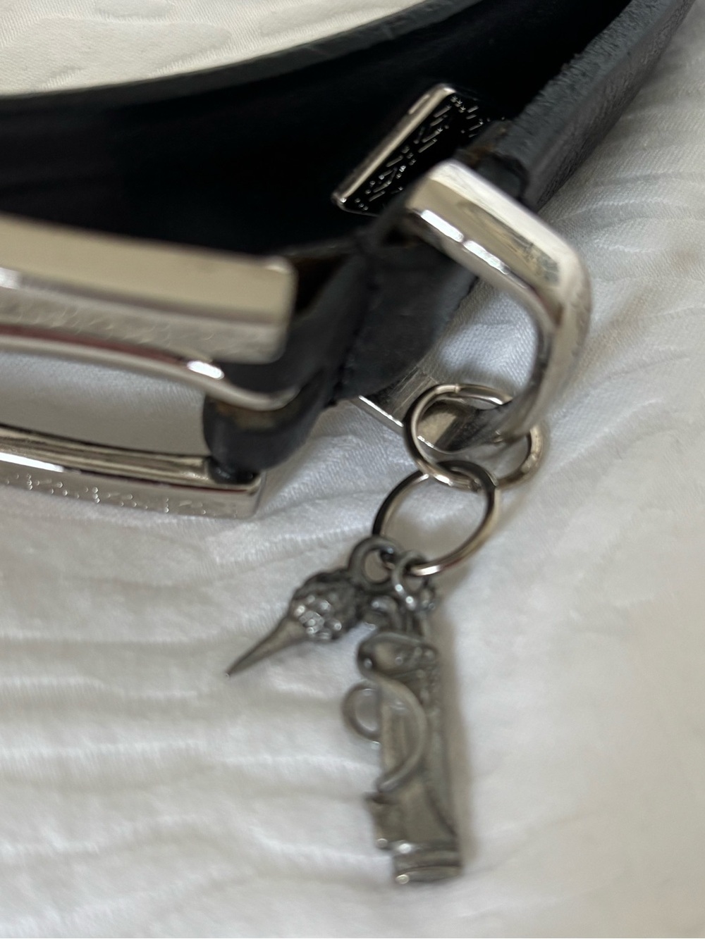 FootJoy Black Leather women’s Belt with Silver Buckle & Golf Accessory Details - Picture 3 of 9